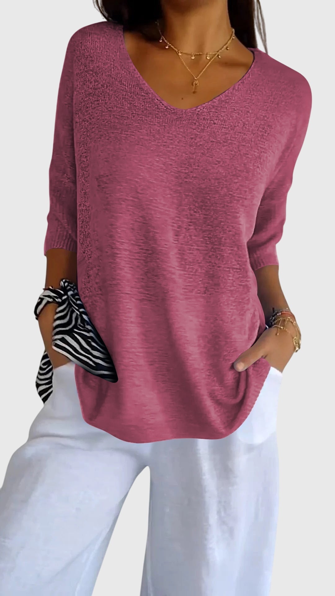 Cassandra | Elegant V-Neck Top