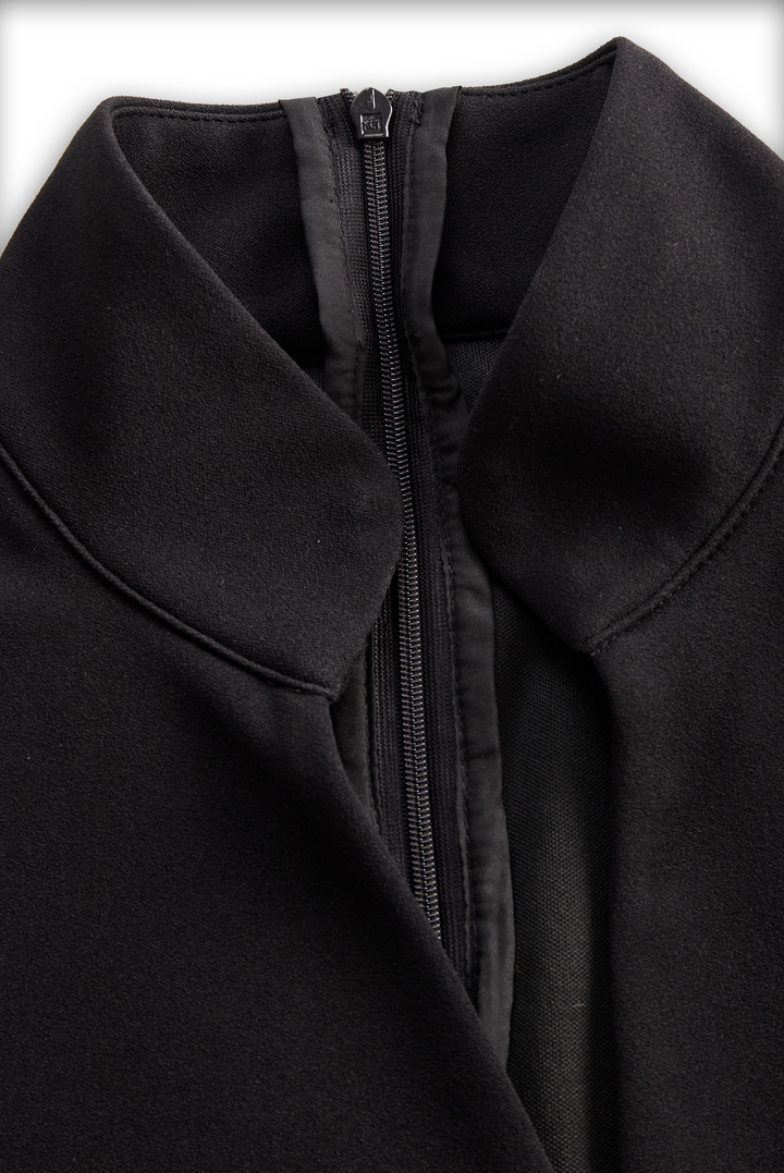 CATHERINE | REFINED BLACK BELTED DRESS