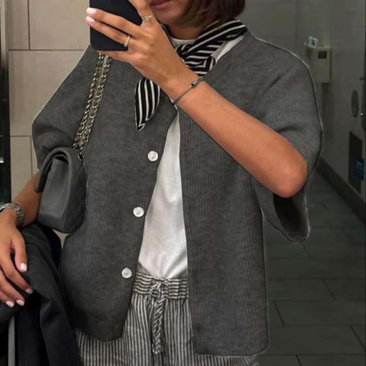 VISAIA™ – Lightweight Short Sleeve Button Down Cardigan