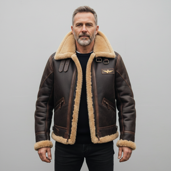 Andre | Classic Shearling Pilot Jacket