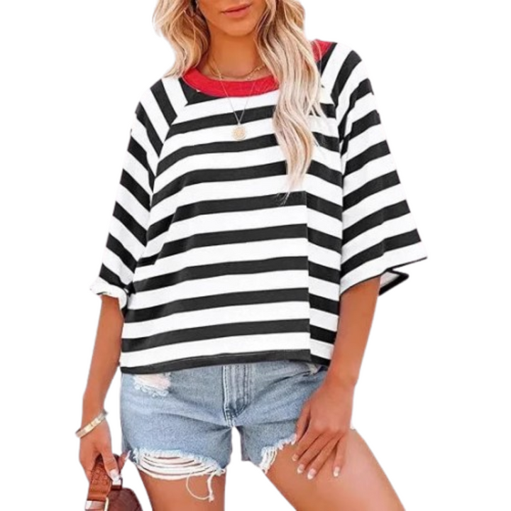 Ruth | Trendy Loose Fit Summer Crewneck Top