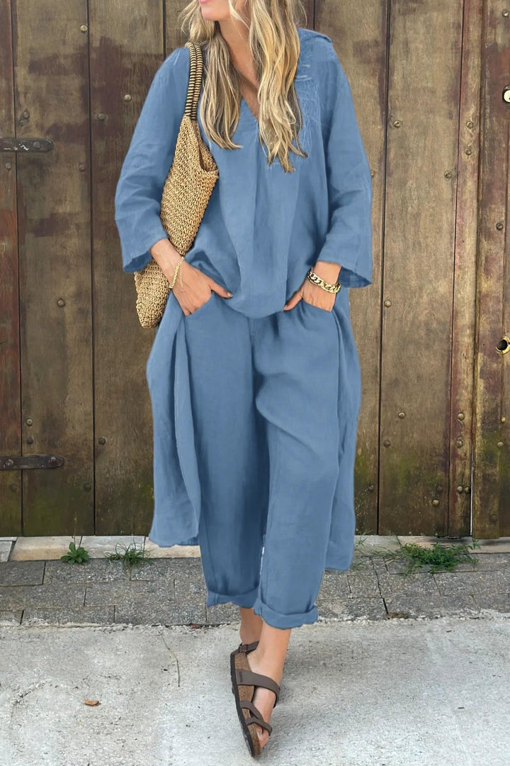Carolyn Chic and Comfortable Set | Coordinated Top and Relaxed-Fit Bottoms
