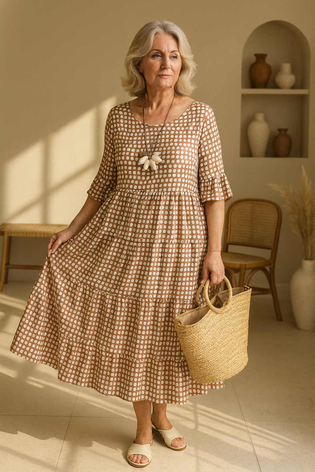 STELLA | SHORT-SLEEVE MIDI DRESS