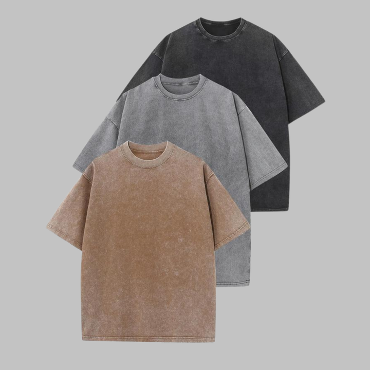 Afina | Casual Oversized Wash Crew Neck Unisex Shirt