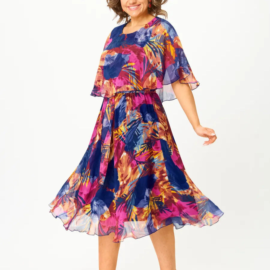 BROOKLYN | COMFORTABLE PLUS SIZE CHIFFON DRESS