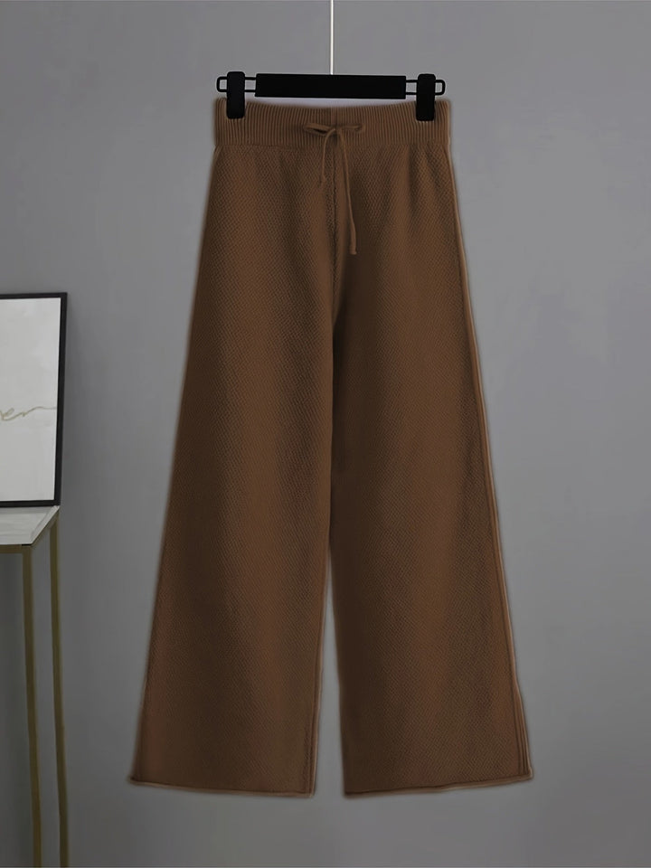 Emily™ Cozy Knit Loungewear Set | Relaxed Sweater and Wide-Leg Trousers