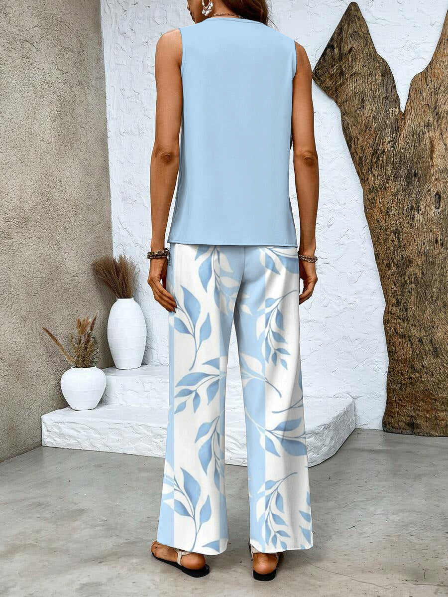 Juliette Elegant Two-Piece Set | Flowing Blouse and Wide-Leg Trousers