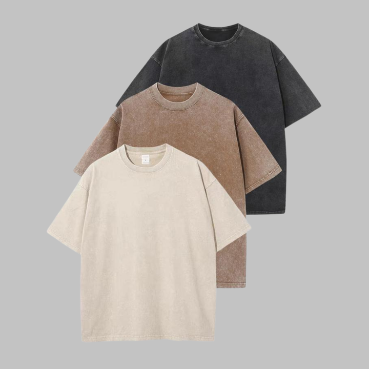Afina | Casual Oversized Wash Crew Neck Unisex Shirt