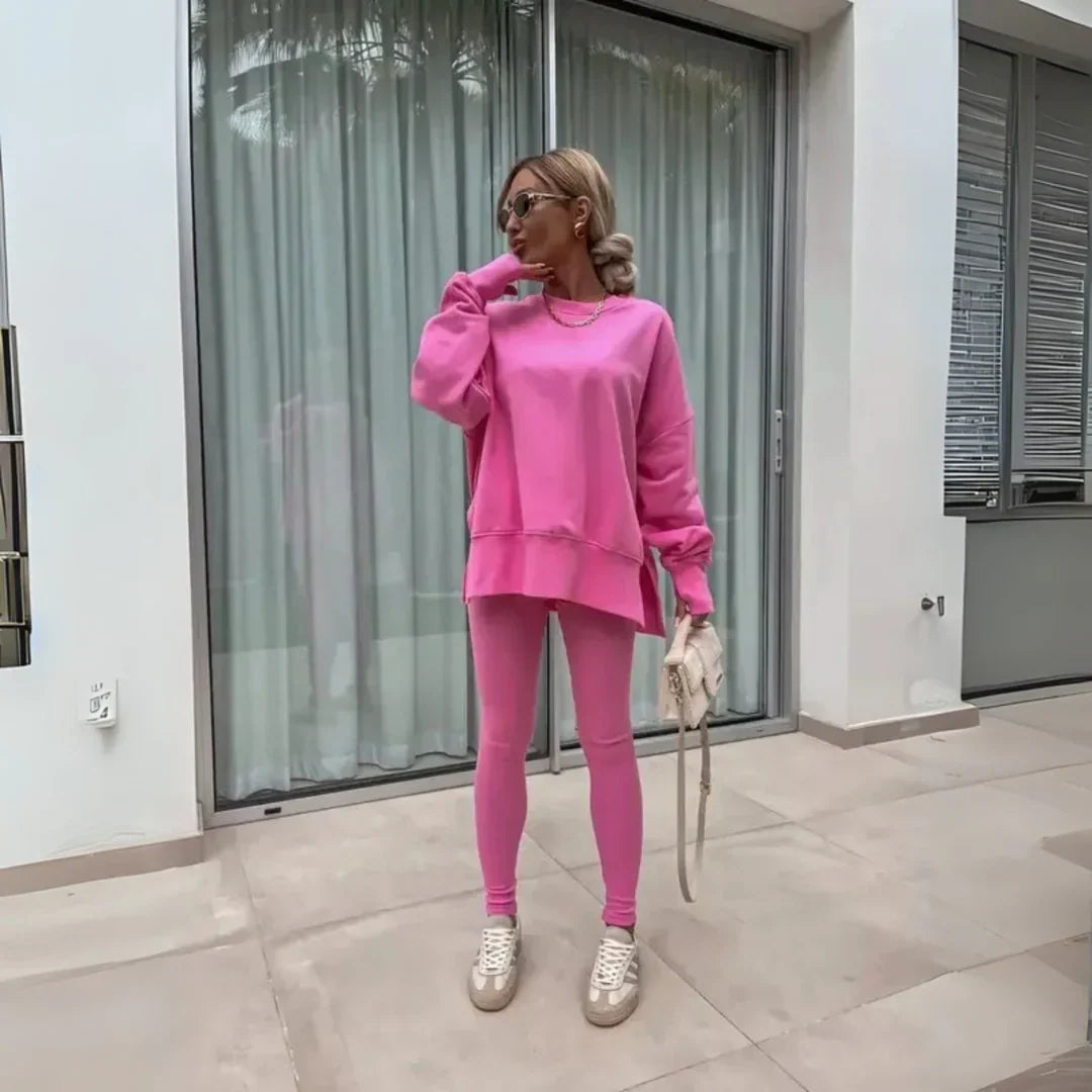 Yachi | Casual Long Sleeve Sweatshirt and Pants Set