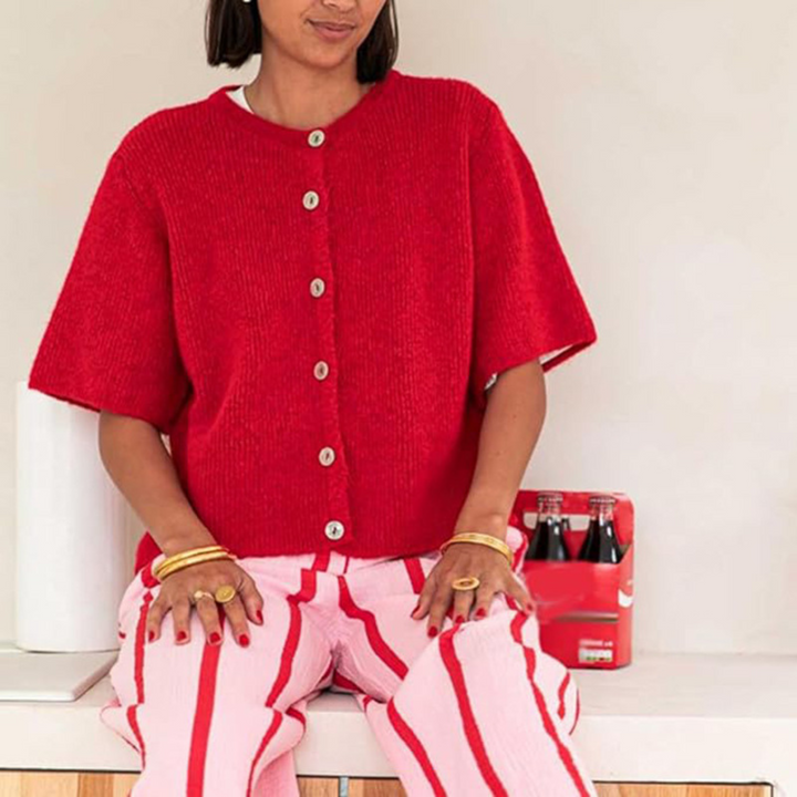 VISAIA™ – Lightweight Short Sleeve Button Down Cardigan