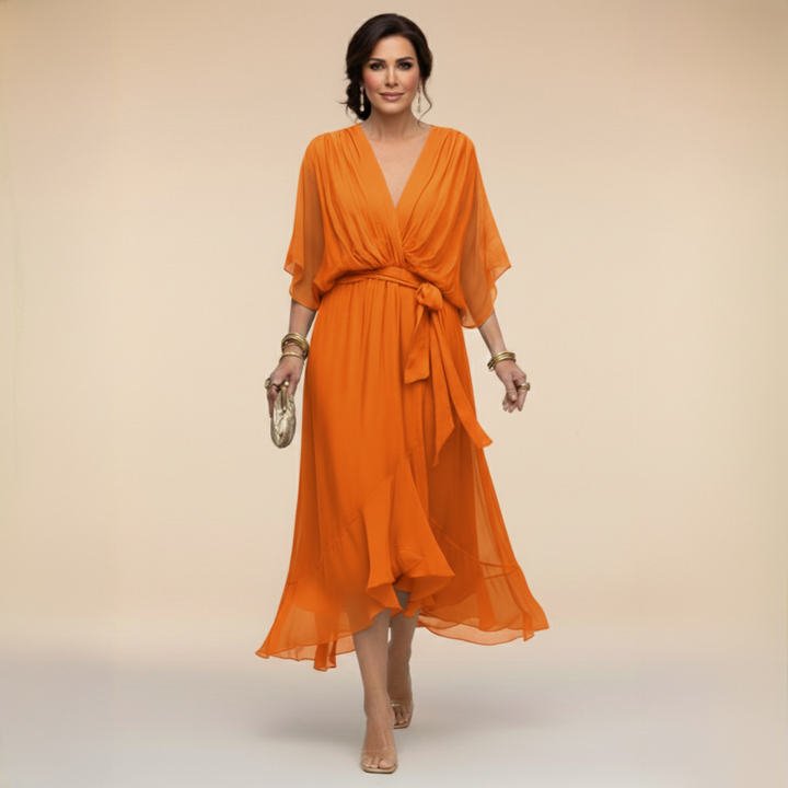 DANIELLE | CHIFFON V-NECK DRESS