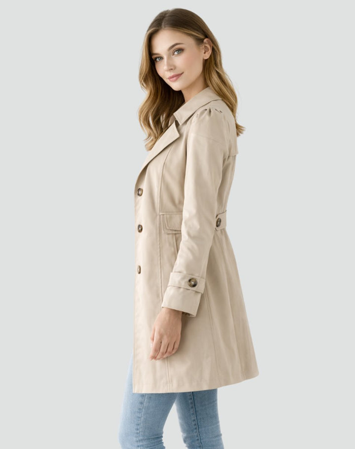 Charlotte | Women's Trench Coat with Shoulder Epaulets