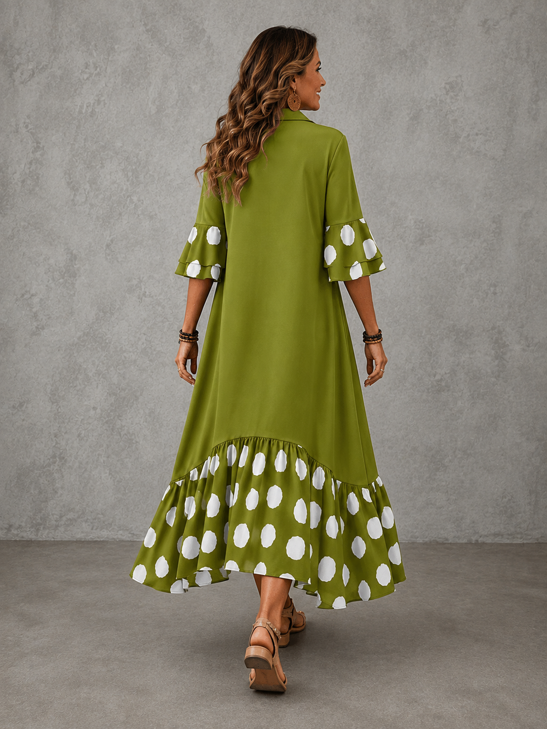 Beatrice | Polka Dot Lapel Dress