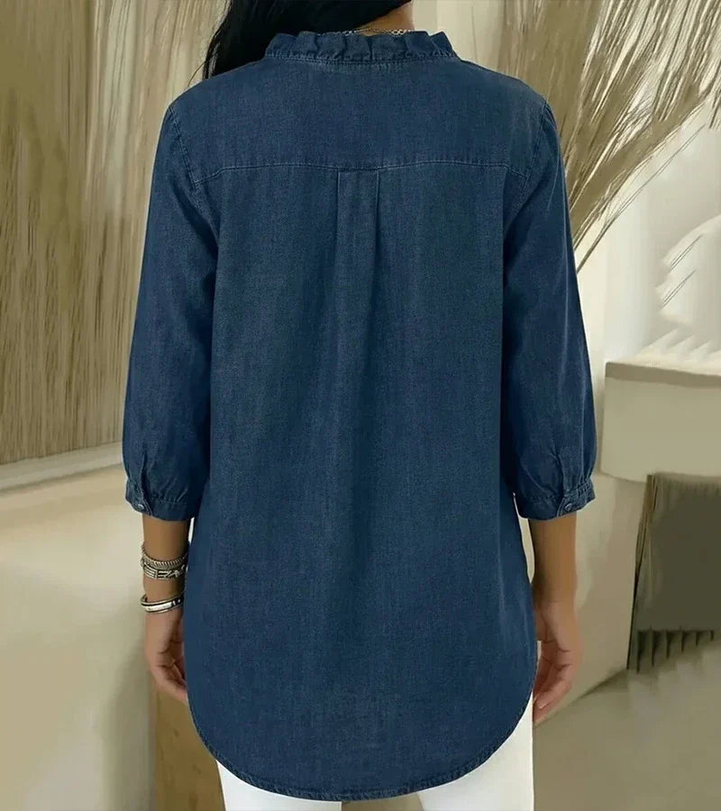 Abigail | Elegant Denim Blouse