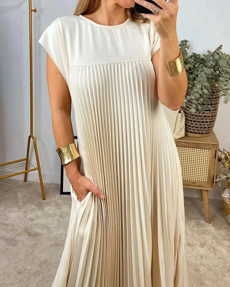 Elena | Flattering Pleated Midi Dress