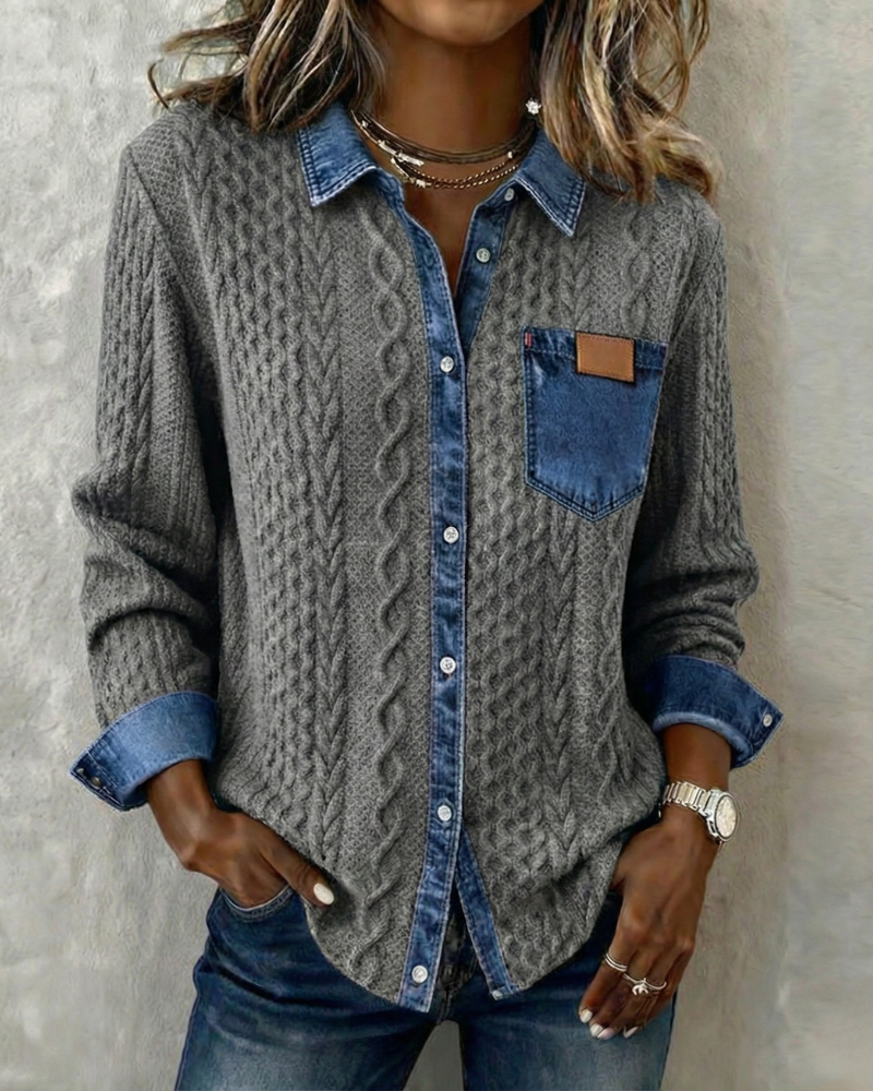 Juliane | Knitted Denim Sweater