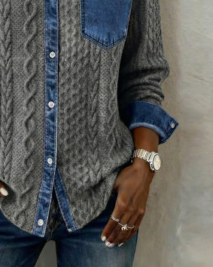 Juliane | Knitted Denim Sweater