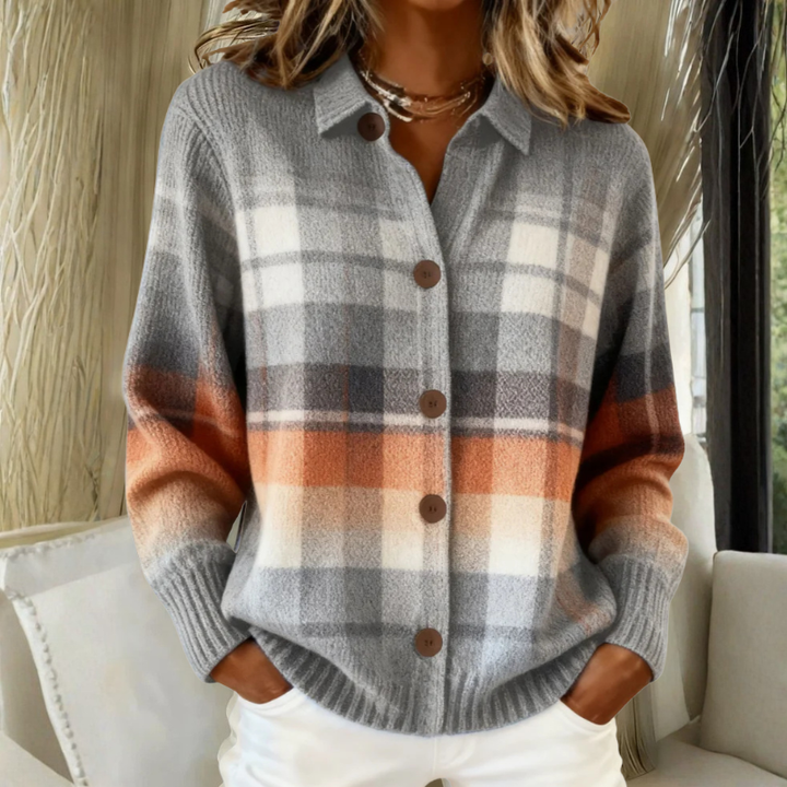 Marissa | Plaid Knit Cardigan