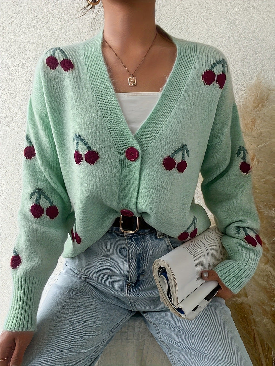 RAINA™ - Chic Button Front Long Sleeve Cardigan