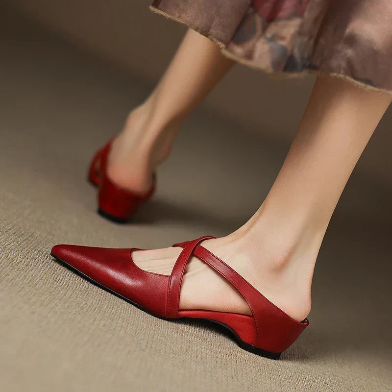 Carmela | Pointed Mules with Crossed Straps