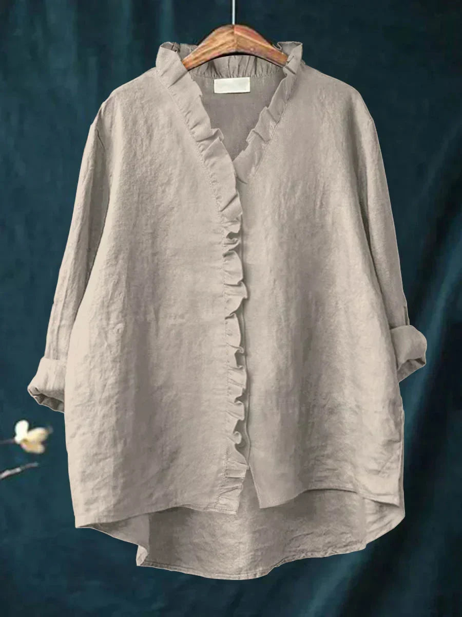 Cecily | Casual Ruffle V-Neck Blouse
