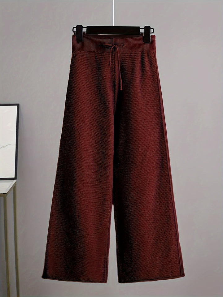 Emily™ Cozy Knit Loungewear Set | Relaxed Sweater and Wide-Leg Trousers