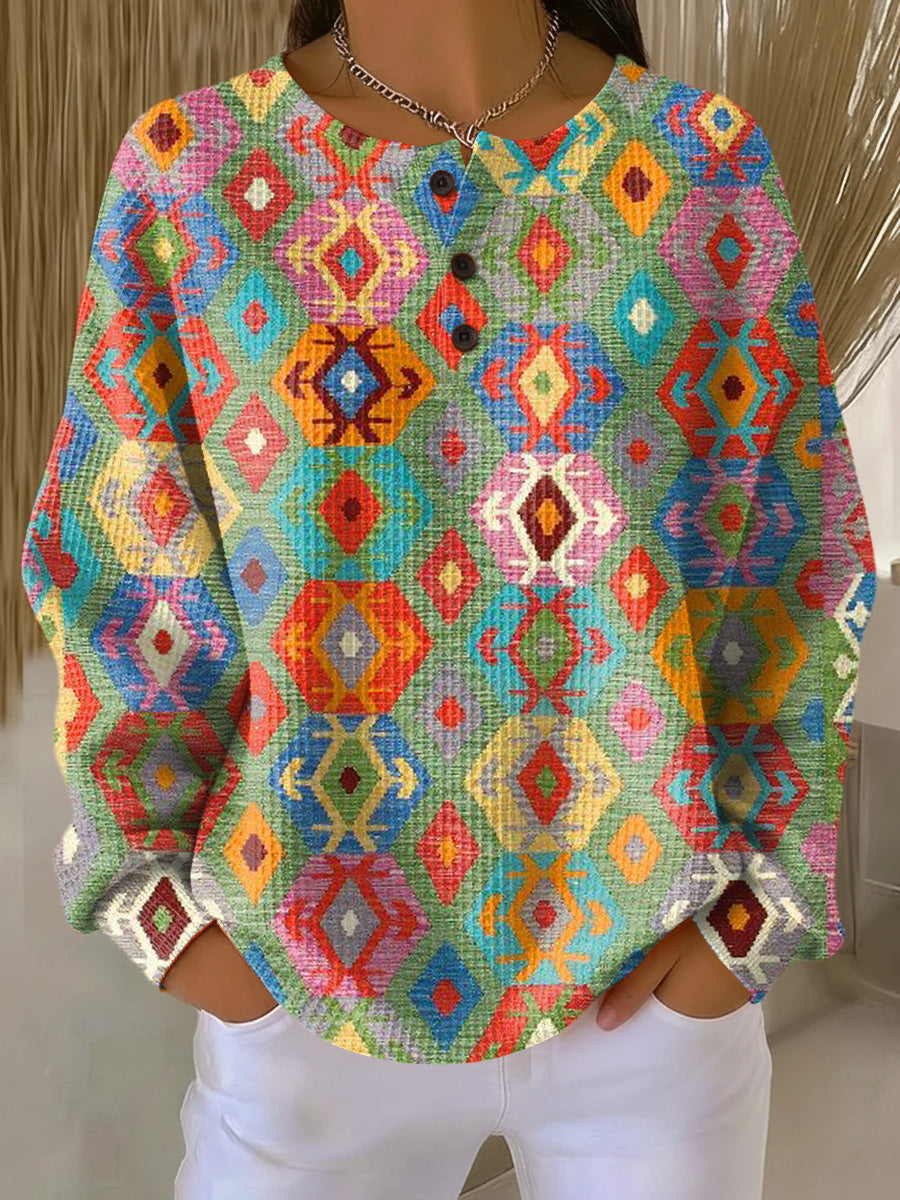 Tilde | Colourful Sweater with Checkered Pattern