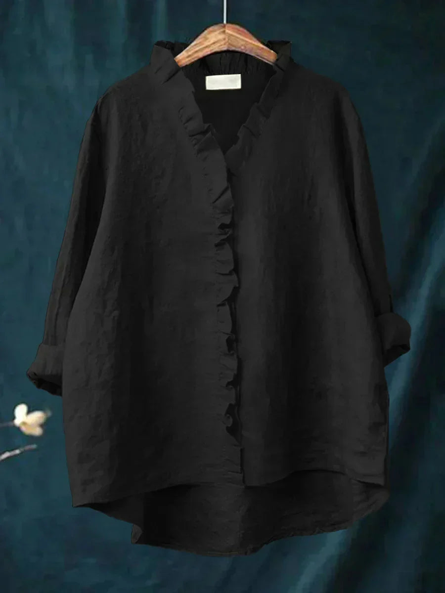 Cecily | Casual Ruffle V-Neck Blouse