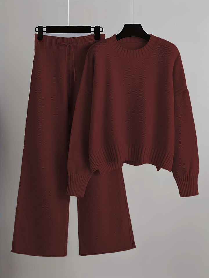 Emily™ Cozy Knit Loungewear Set | Relaxed Sweater and Wide-Leg Trousers