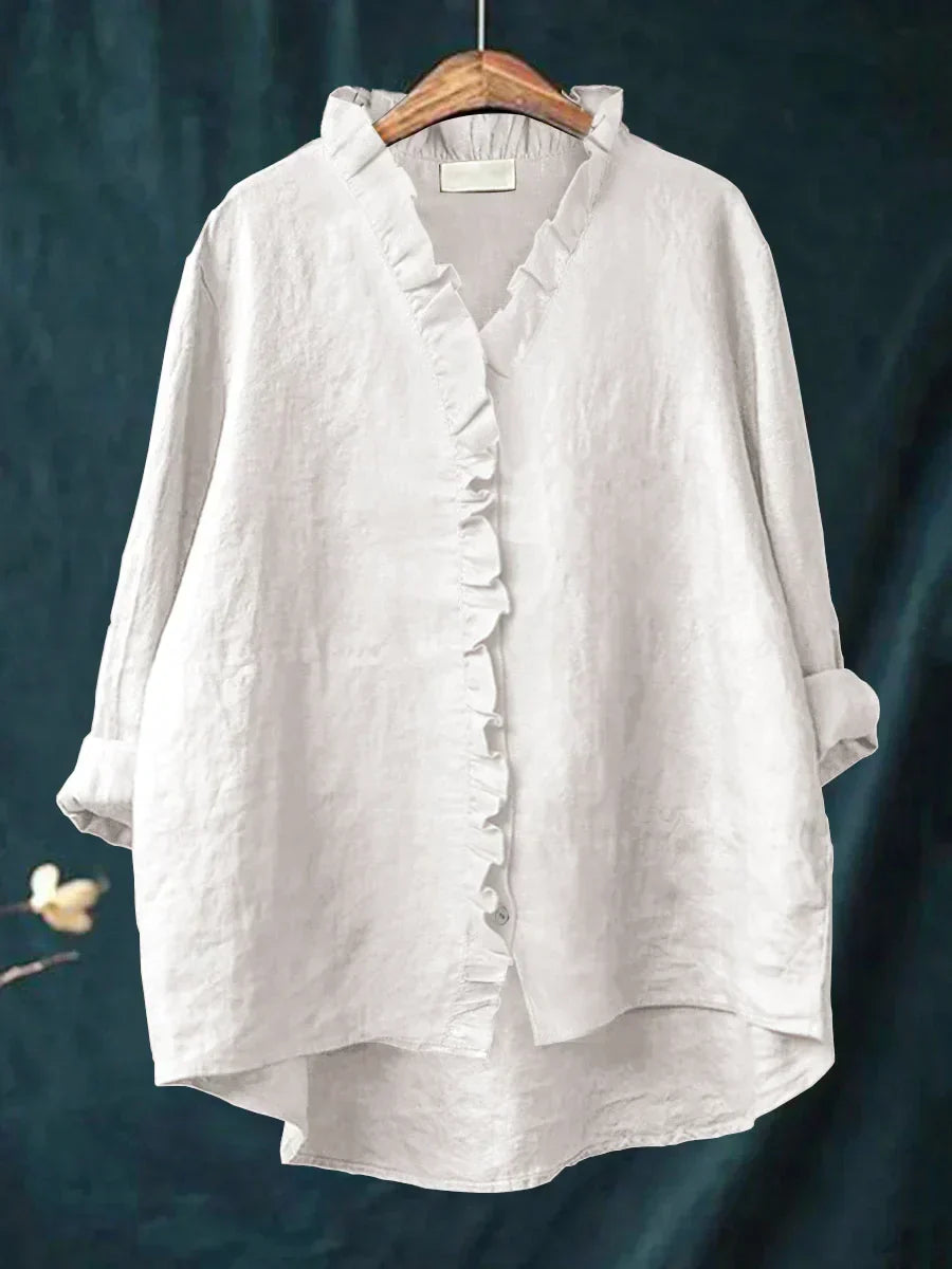 Cecily | Casual Ruffle V-Neck Blouse