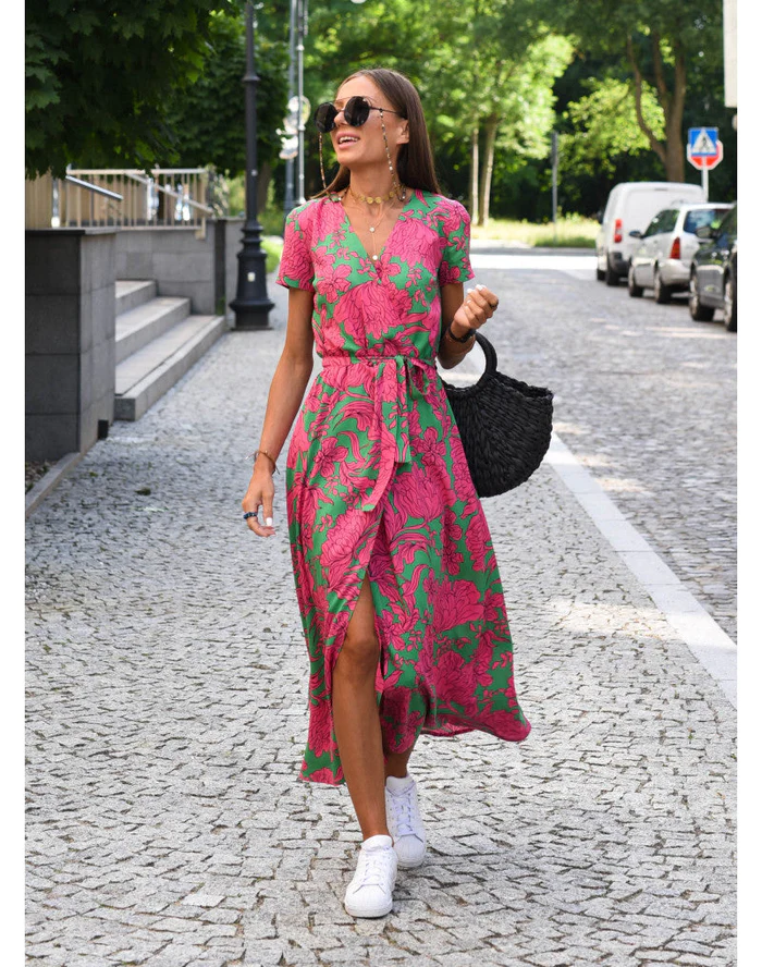 Maxi | Women's Dress with Short Sleeves