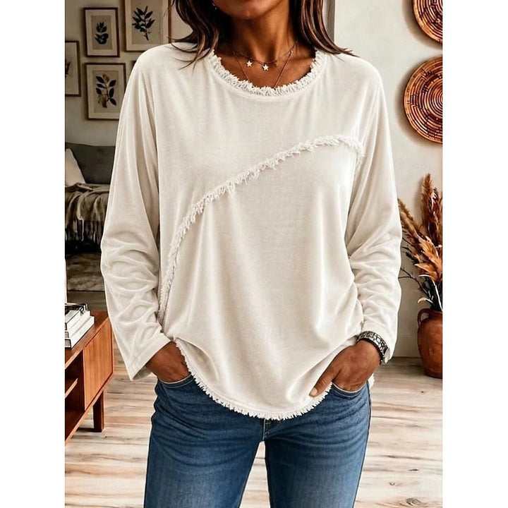 Bethany | Fringe-Trimmed Long Sleeve Tunic