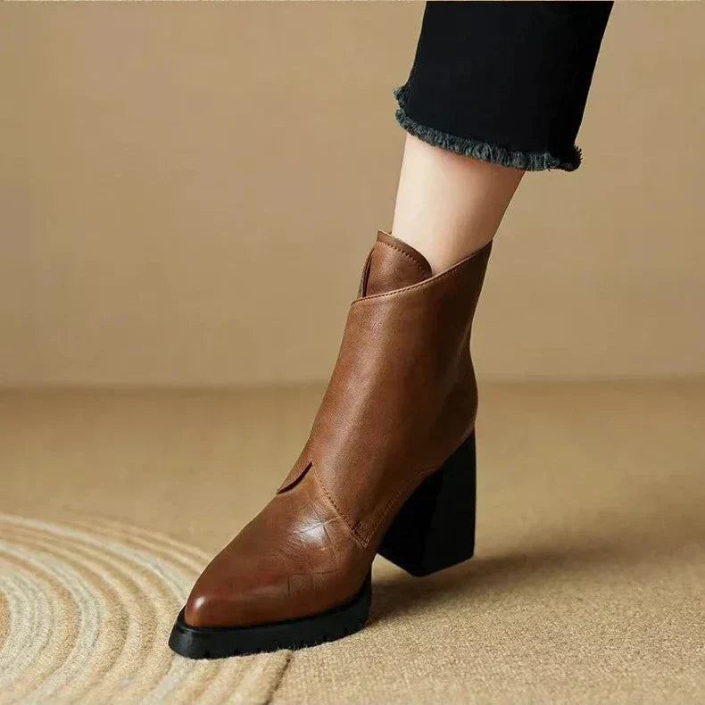 Abigail™ | Ankle Block Heel With Strap Detail