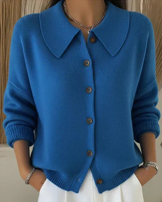 Amara Classic Collared Knit Cardigan